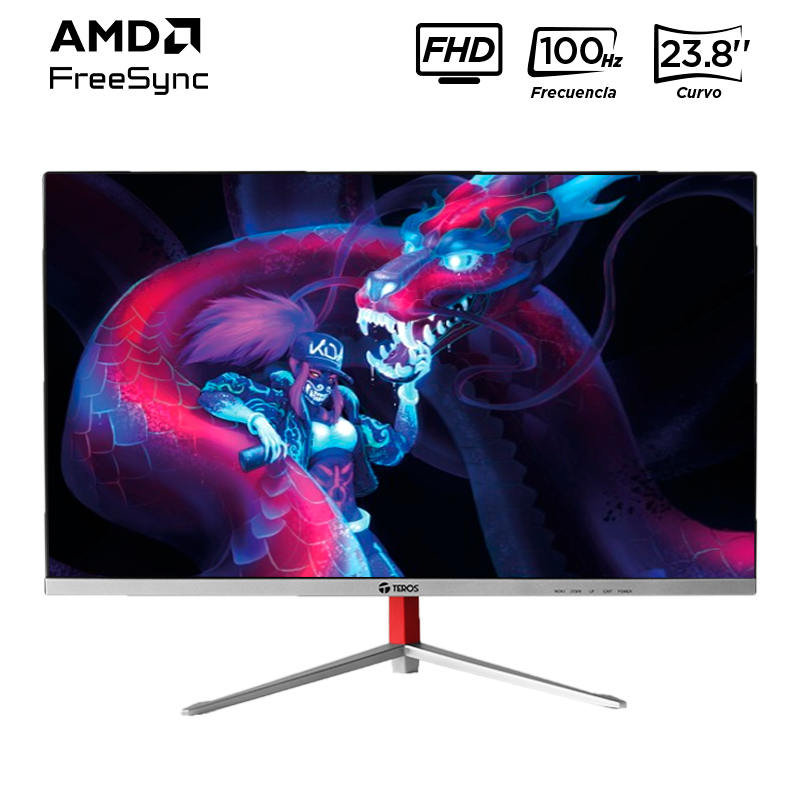Monitor curvo TEROS TE-2402S, 23.8" FHD VA, HDMI, VGA