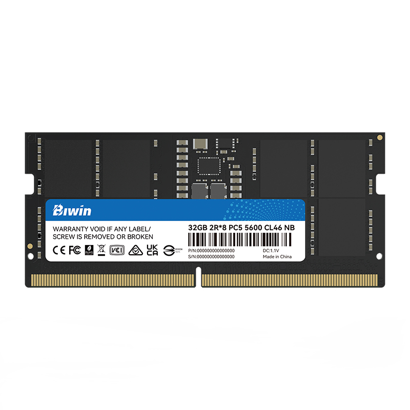 Memoria Biwin SODIMM, 32GB DDR5-5600, 2R*8, CL46, 1.10V, 262 Pin