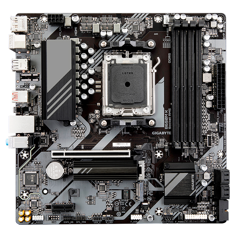 Motherboard Gigabyte B650M K, AM5, DDR5, HDMI, DP, HD Audio.
