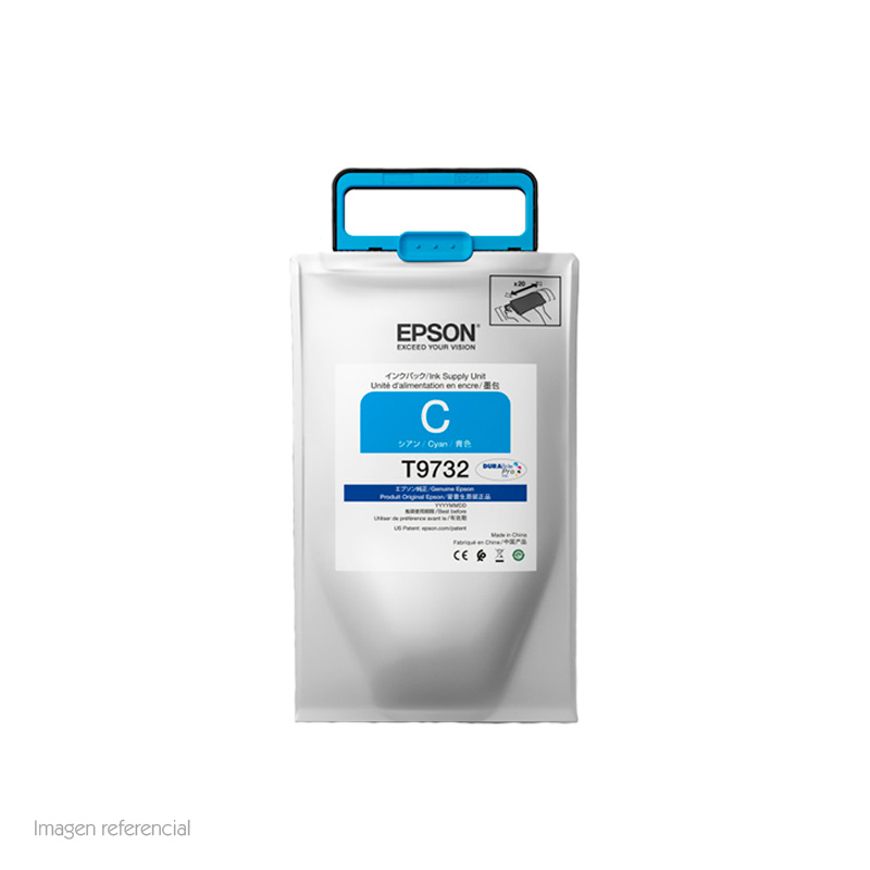 Bolsa de tinta EPSON DURABrite Pro T973220, color cyan.