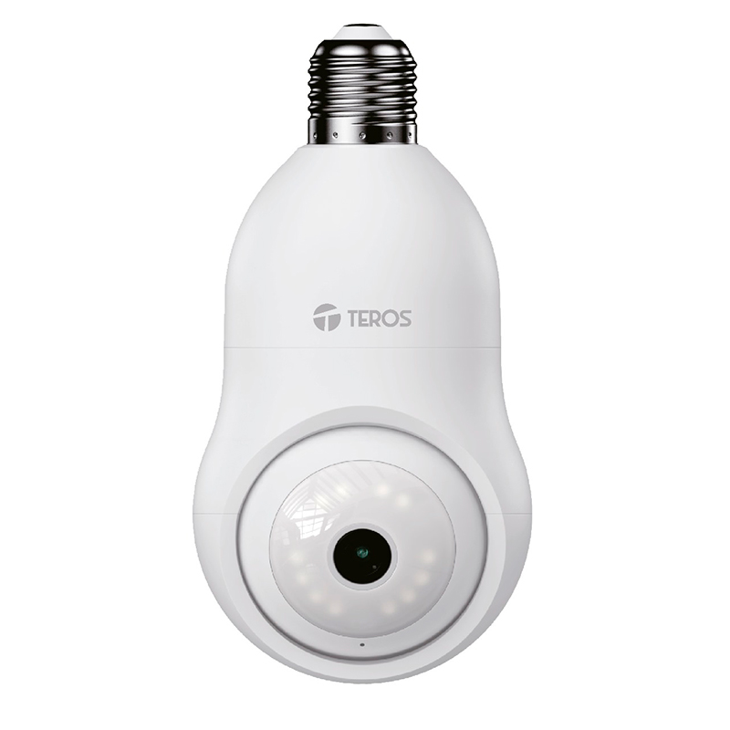 Cámara foco inteligente TEROS TE-90604W, socket E27, 3 MP, luz LED 5W, Wi-Fi