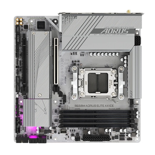 [ 472445] Motherboard Gigabyte B650M AORUS ELITE AX ICE, Chipset AMD B650, Socket AMD AM5, mATX